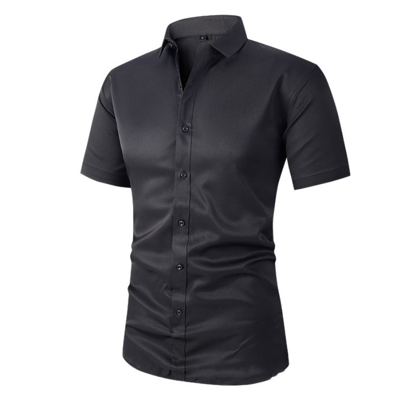 Camicia elegante elasticizzata da uomo a maniche corte