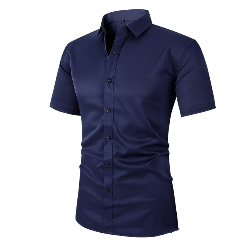 Camicia elegante elasticizzata da uomo a maniche corte