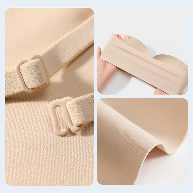 🎉 SCONTO 50% A TEMPO LIMITATO! 💕 Reggiseno Senza Ferretto con Spalline Removibili e Coppe Arricciate – Design 4-in-1 Versatile in Morbido Nylon 🌸