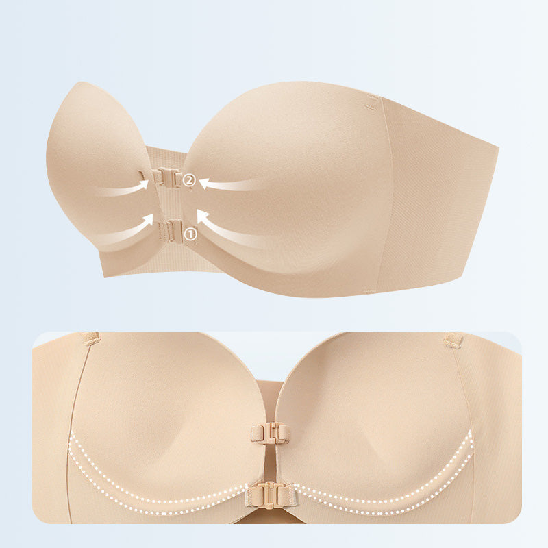 🎉 SCONTO 50% A TEMPO LIMITATO! 💕 Reggiseno Senza Ferretto con Spalline Removibili e Coppe Arricciate – Design 4-in-1 Versatile in Morbido Nylon 🌸