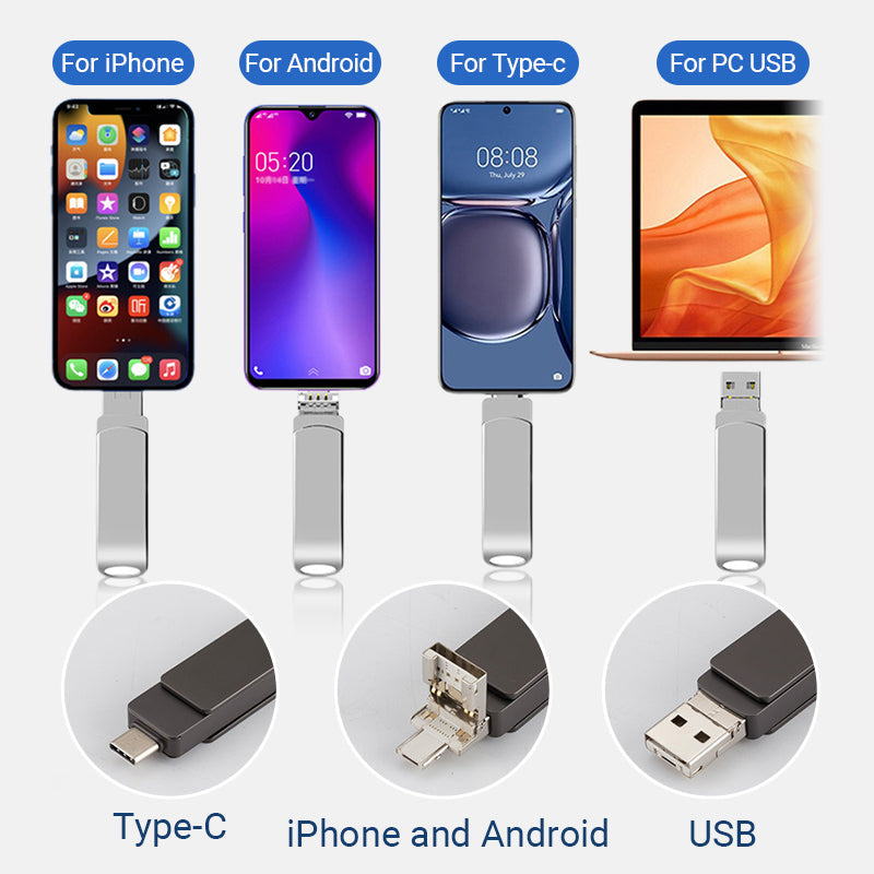 4-in-1 Chiavetta USB Multi-Interfaccia (Telefono/PC)