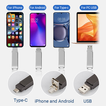 4-in-1 Chiavetta USB Multi-Interfaccia (Telefono/PC)