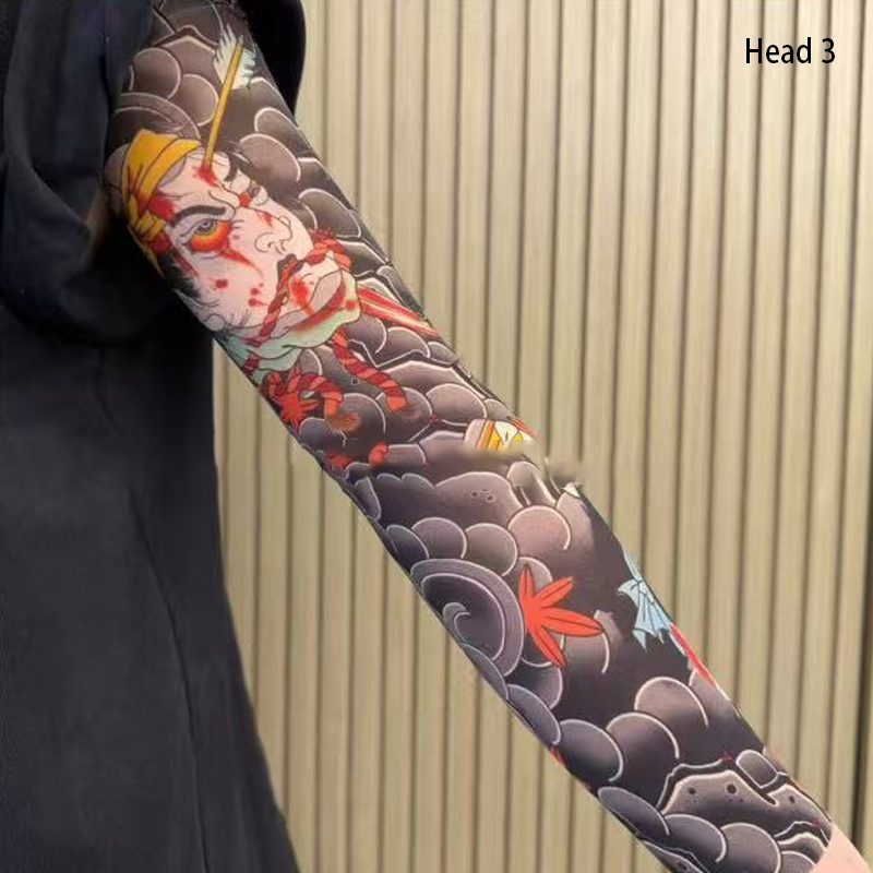 Manicotti Ultra Sottili con Protezione Solare e Stampa Effetto Tatuaggio
