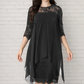 📢📢40% DI SCONTO!! ⏰Abito Elegante da Donna con Orlo Asimmetrico e Pizzo🌺