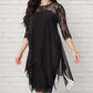 📢📢40% DI SCONTO!! ⏰Abito Elegante da Donna con Orlo Asimmetrico e Pizzo🌺