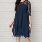 📢📢40% DI SCONTO!! ⏰Abito Elegante da Donna con Orlo Asimmetrico e Pizzo🌺