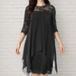 📢📢40% DI SCONTO!! ⏰Abito Elegante da Donna con Orlo Asimmetrico e Pizzo🌺