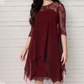 📢📢40% DI SCONTO!! ⏰Abito Elegante da Donna con Orlo Asimmetrico e Pizzo🌺