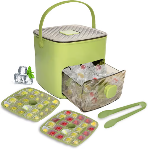 Offerta speciale estiva: 50% di sconto🧊 Macchina per il ghiaccio portatile con coperchio e contenitore (48 cubetti di ghiaccio)