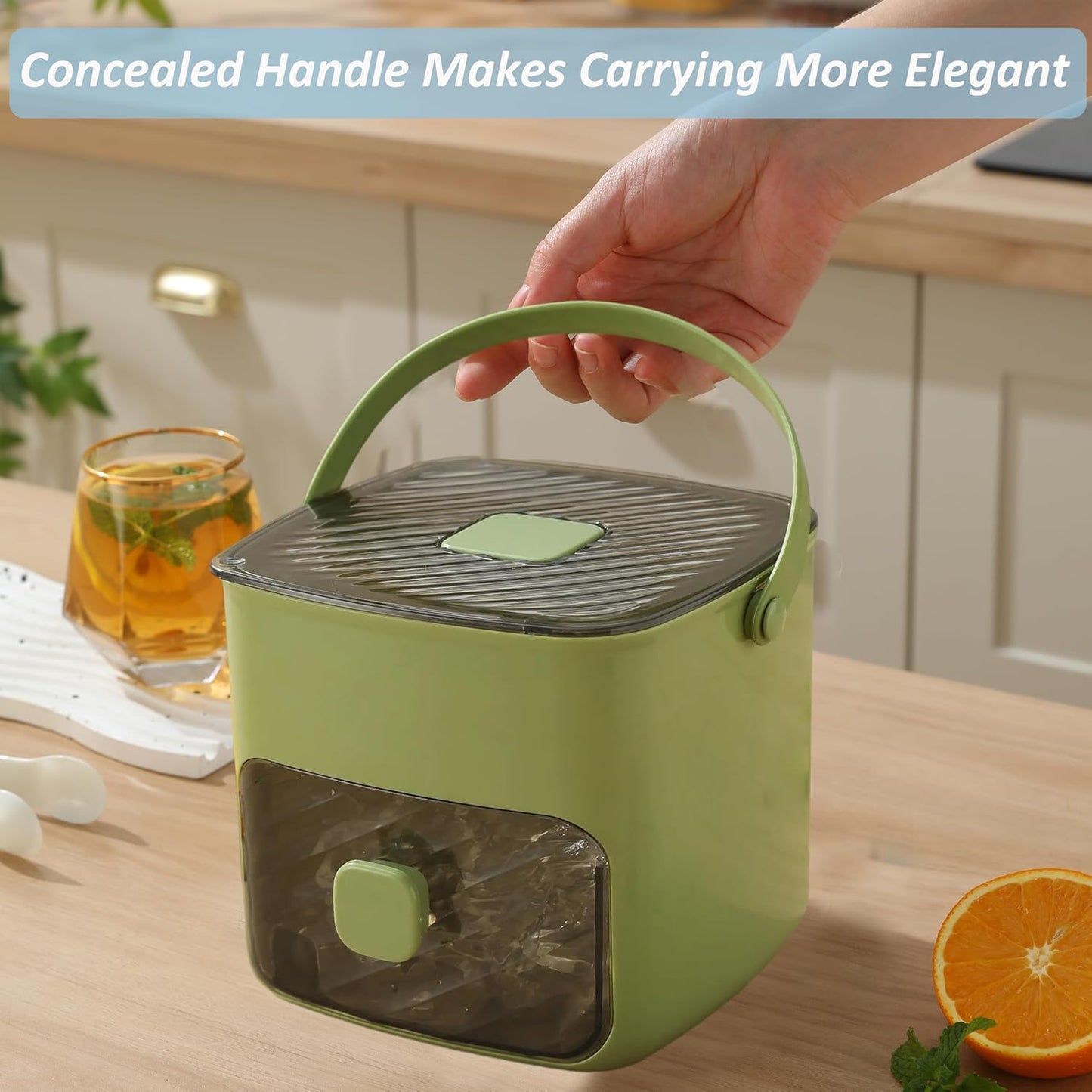 Offerta speciale estiva: 50% di sconto🧊 Macchina per il ghiaccio portatile con coperchio e contenitore (48 cubetti di ghiaccio)