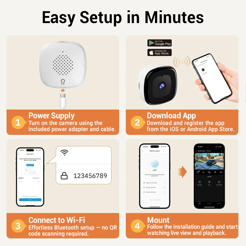 Telecamera di Sicurezza HD Intelligente senza Fili