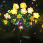 Luce solare da giardino con picchetto e fiore di azalea artificiale