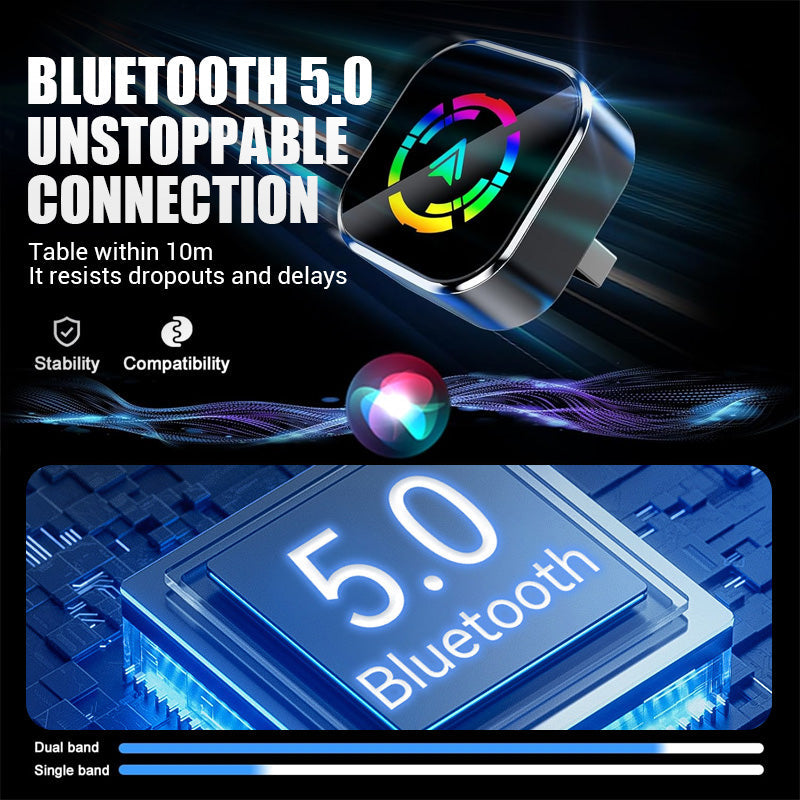 Adattatore 2-in-1 senza fili per iPhone e Android Auto