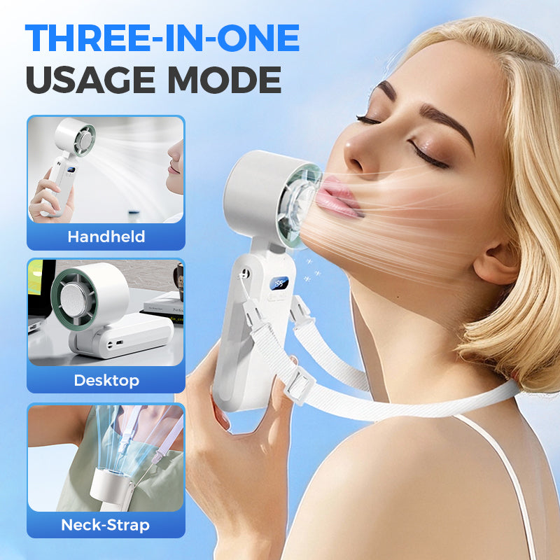 Ventilatore Portatile da Mano con Funzione Ghiaccio Rinfrescante