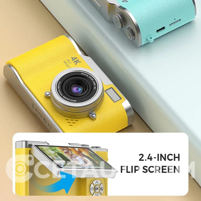 📸 Il tuo momento, trattenuto perfettamente – con 4K e Rothdisplay 🌄 Fotocamera digitale a schermo pieghevole 4K HD ✈️ 32GB-64GB