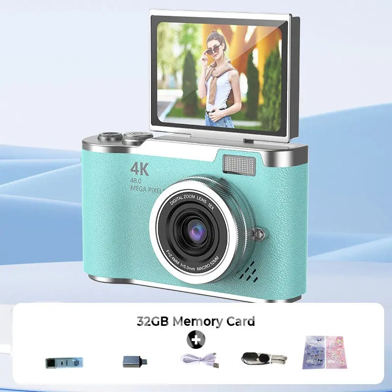 📸 Il tuo momento, trattenuto perfettamente – con 4K e Rothdisplay 🌄 Fotocamera digitale a schermo pieghevole 4K HD ✈️ 32GB-64GB