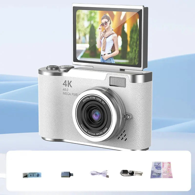 📸 Il tuo momento, trattenuto perfettamente – con 4K e Rothdisplay 🌄 Fotocamera digitale a schermo pieghevole 4K HD ✈️ 32GB-64GB