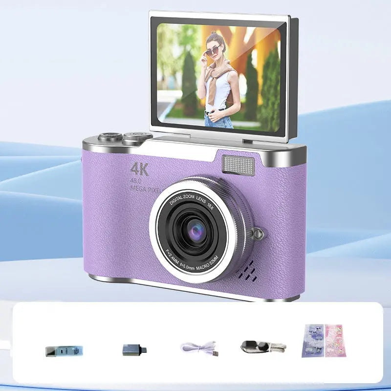 📸 Il tuo momento, trattenuto perfettamente – con 4K e Rothdisplay 🌄 Fotocamera digitale a schermo pieghevole 4K HD ✈️ 32GB-64GB