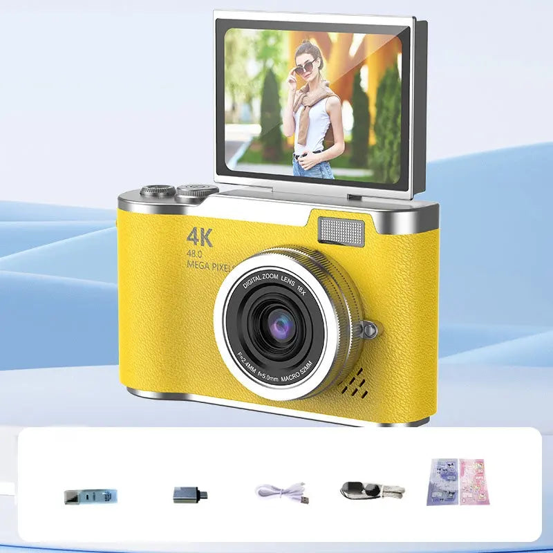 📸 Il tuo momento, trattenuto perfettamente – con 4K e Rothdisplay 🌄 Fotocamera digitale a schermo pieghevole 4K HD ✈️ 32GB-64GB