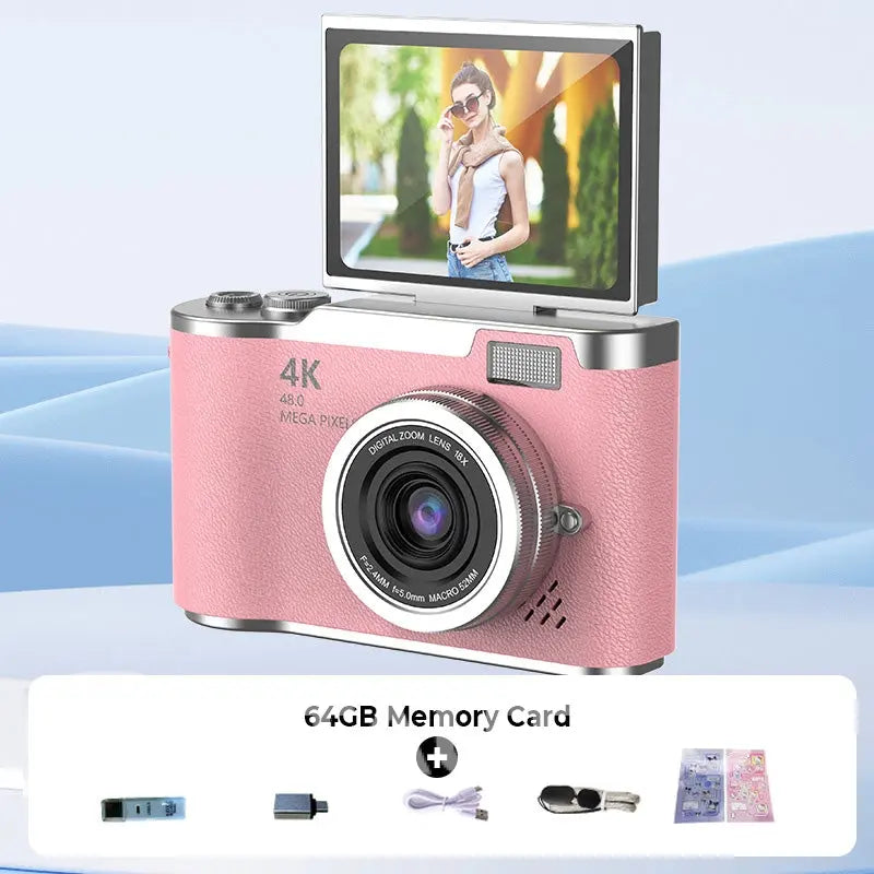 📸 Il tuo momento, trattenuto perfettamente – con 4K e Rothdisplay 🌄 Fotocamera digitale a schermo pieghevole 4K HD ✈️ 32GB-64GB