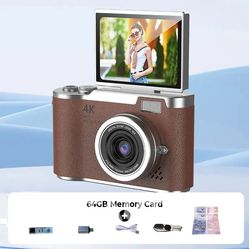 📸 Il tuo momento, trattenuto perfettamente – con 4K e Rothdisplay 🌄 Fotocamera digitale a schermo pieghevole 4K HD ✈️ 32GB-64GB