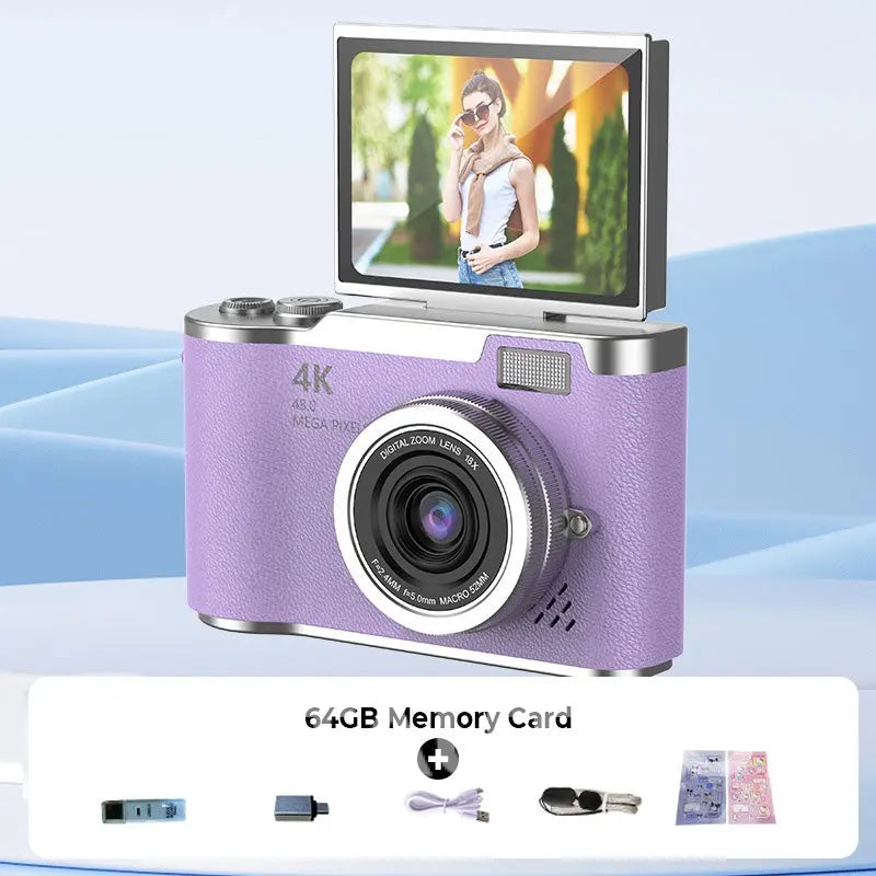 📸 Il tuo momento, trattenuto perfettamente – con 4K e Rothdisplay 🌄 Fotocamera digitale a schermo pieghevole 4K HD ✈️ 32GB-64GB