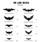 💥💥🦇Pipistrelli illuminati 3D di Halloween