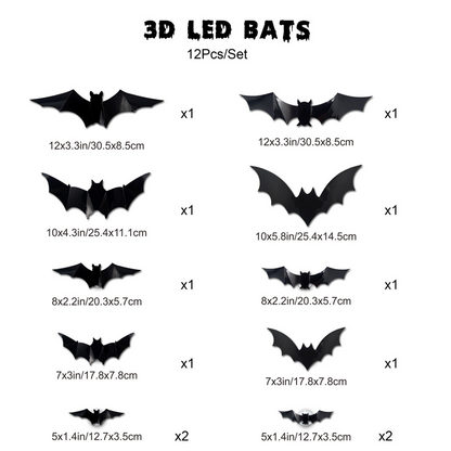 💥💥🦇Pipistrelli illuminati 3D di Halloween