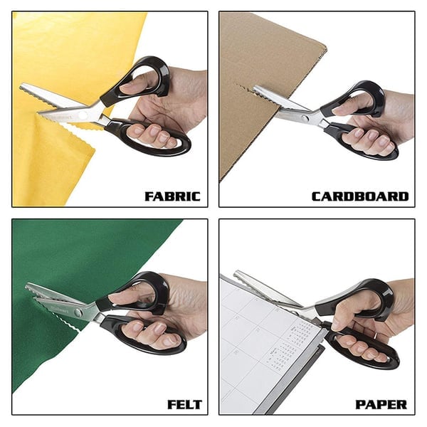 ✂️🧵 Forbici a bordo zig-zag in acciaio inossidabile – Impugnatura ergonomica, anti-sfilacciamento, taglia tessuto, carta e cuoio con una finitura pulita, il coltellino svizzero dei lavori creativi 🌸🎨
