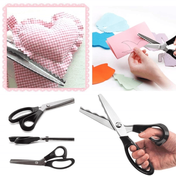 ✂️🧵 Forbici a bordo zig-zag in acciaio inossidabile – Impugnatura ergonomica, anti-sfilacciamento, taglia tessuto, carta e cuoio con una finitura pulita, il coltellino svizzero dei lavori creativi 🌸🎨