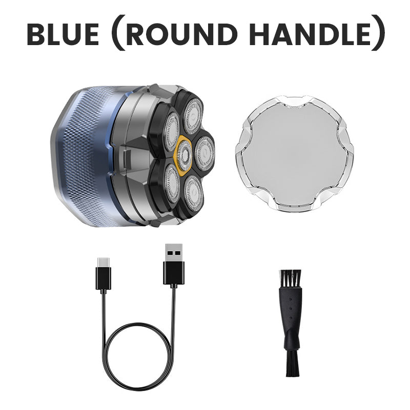 Kit rasoio per la testa impermeabile 6D per uomini calvi