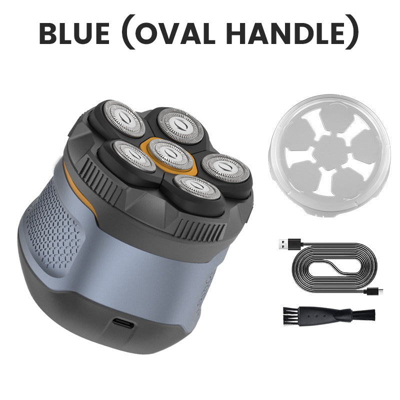 Kit rasoio per la testa impermeabile 6D per uomini calvi