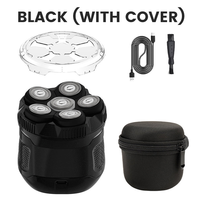 Kit rasoio per la testa impermeabile 6D per uomini calvi