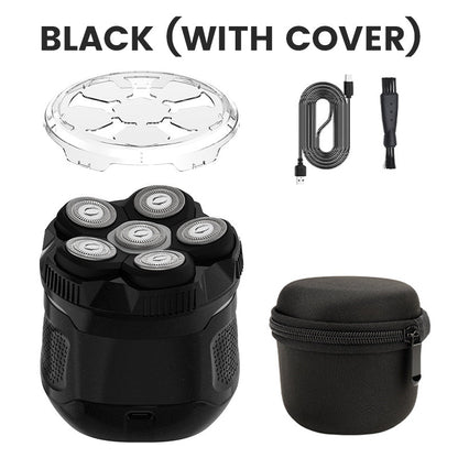 Kit rasoio per la testa impermeabile 6D per uomini calvi