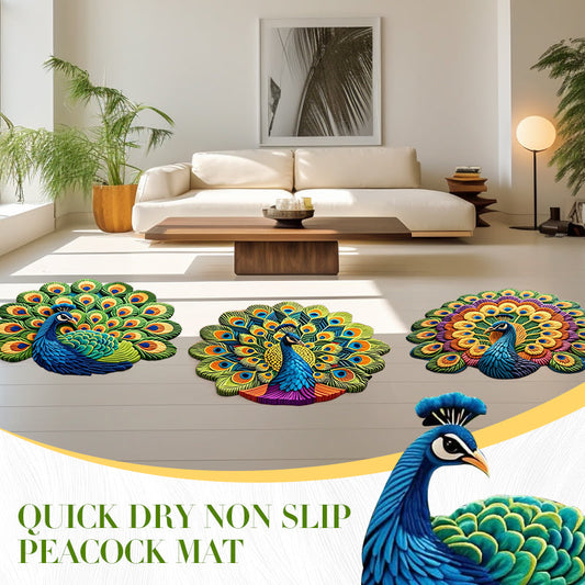 🏠2025 Nuovo prodotto🦚 Tappetino antiscivolo ad asciugatura rapida con pavone
