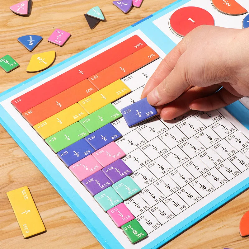 🔥🏅 Ultimo giorno -50%! Libro Magnetico Montessori Puzzle delle Frazioni – 106 pezzi educativi + penna, per imparare giocando a casa!