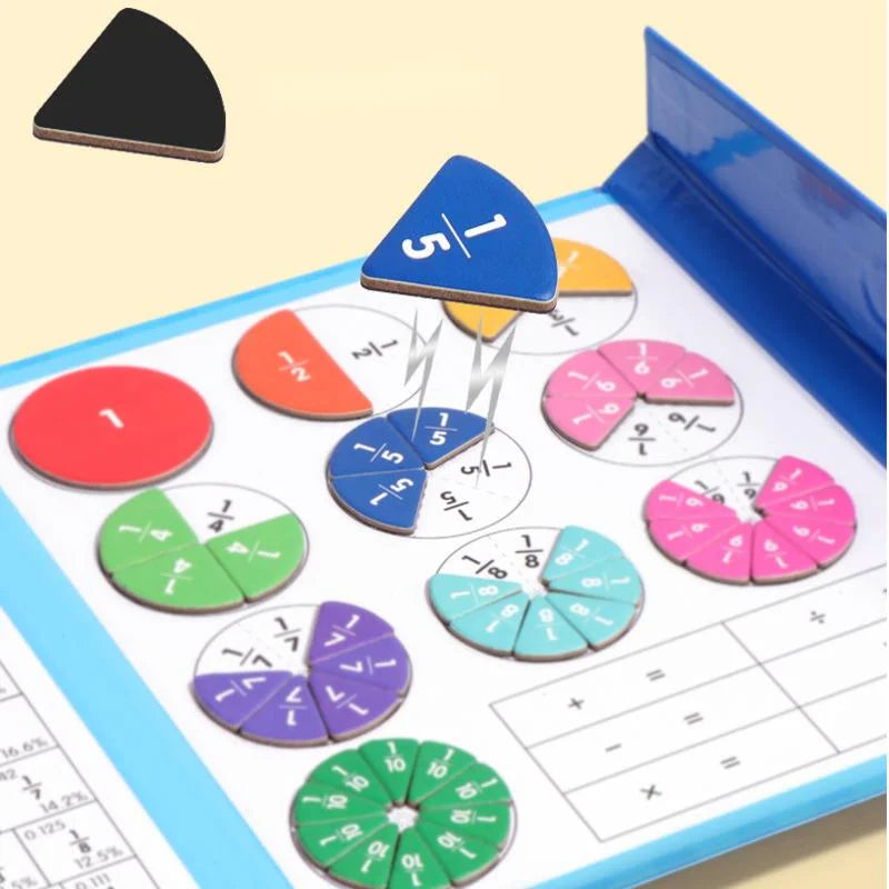 🔥🏅 Ultimo giorno -50%! Libro Magnetico Montessori Puzzle delle Frazioni – 106 pezzi educativi + penna, per imparare giocando a casa!