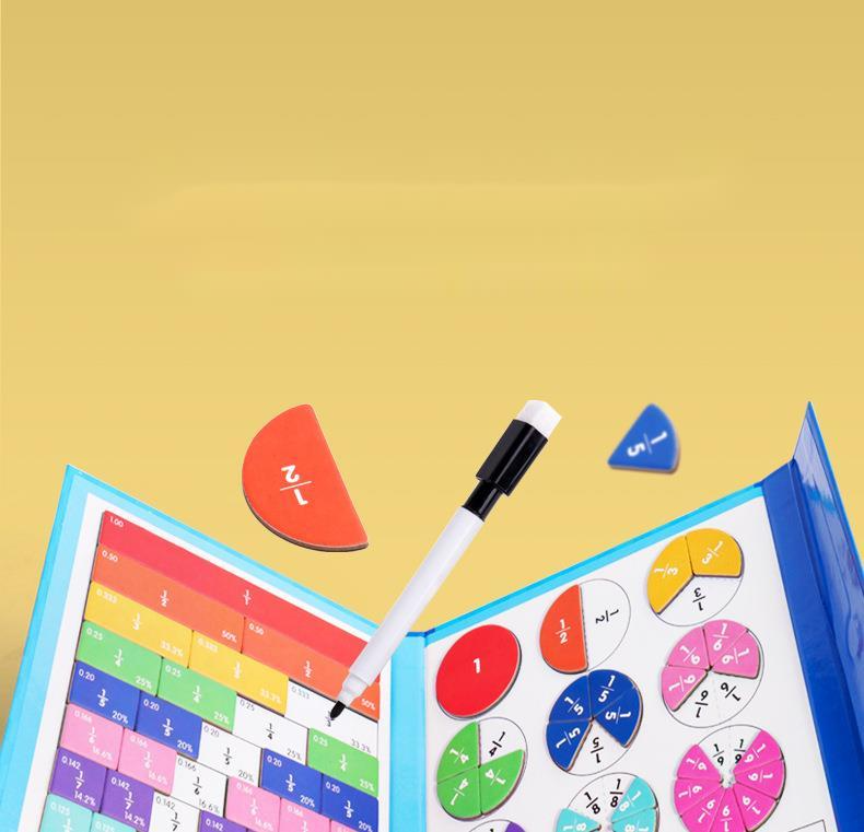 🔥🏅 Ultimo giorno -50%! Libro Magnetico Montessori Puzzle delle Frazioni – 106 pezzi educativi + penna, per imparare giocando a casa!