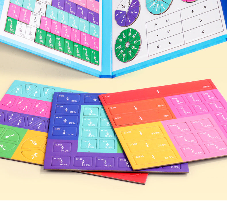 🔥🏅 Ultimo giorno -50%! Libro Magnetico Montessori Puzzle delle Frazioni – 106 pezzi educativi + penna, per imparare giocando a casa!