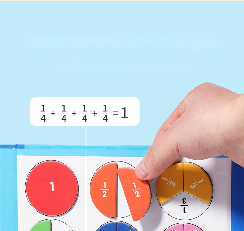 🔥🏅 Ultimo giorno -50%! Libro Magnetico Montessori Puzzle delle Frazioni – 106 pezzi educativi + penna, per imparare giocando a casa!