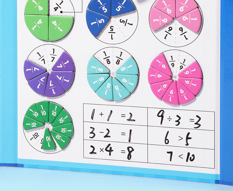 🔥🏅 Ultimo giorno -50%! Libro Magnetico Montessori Puzzle delle Frazioni – 106 pezzi educativi + penna, per imparare giocando a casa!