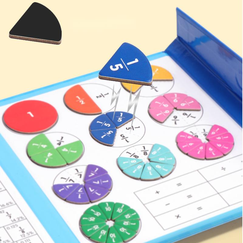 🔥🏅 Ultimo giorno -50%! Libro Magnetico Montessori Puzzle delle Frazioni – 106 pezzi educativi + penna, per imparare giocando a casa!
