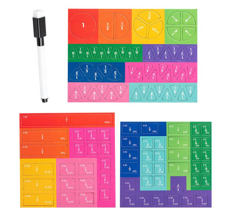 🔥🏅 Ultimo giorno -50%! Libro Magnetico Montessori Puzzle delle Frazioni – 106 pezzi educativi + penna, per imparare giocando a casa!