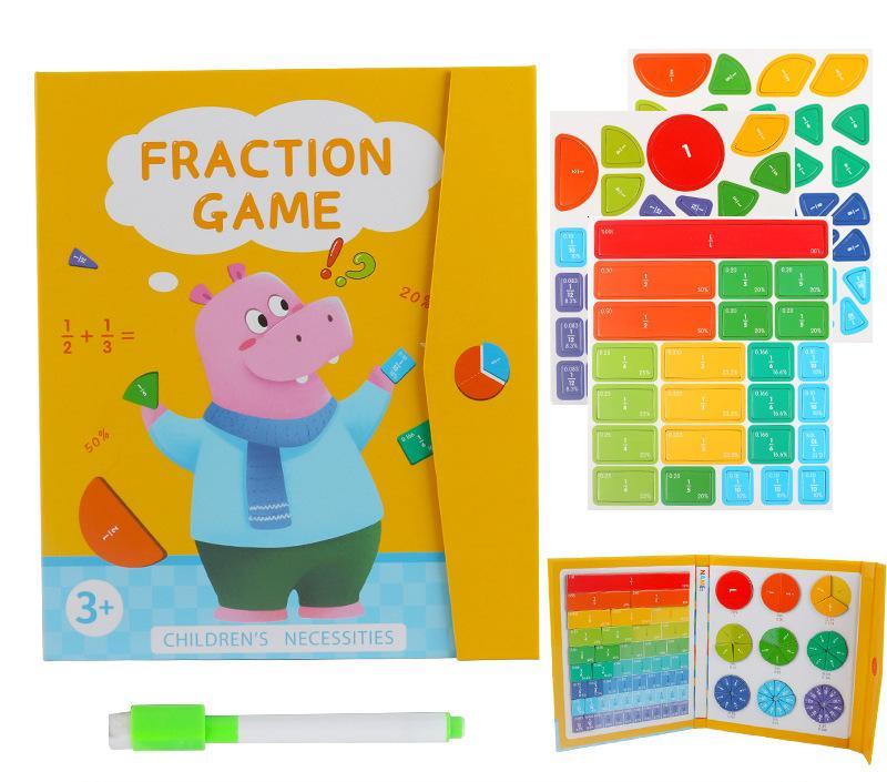 🔥🏅 Ultimo giorno -50%! Libro Magnetico Montessori Puzzle delle Frazioni – 106 pezzi educativi + penna, per imparare giocando a casa!