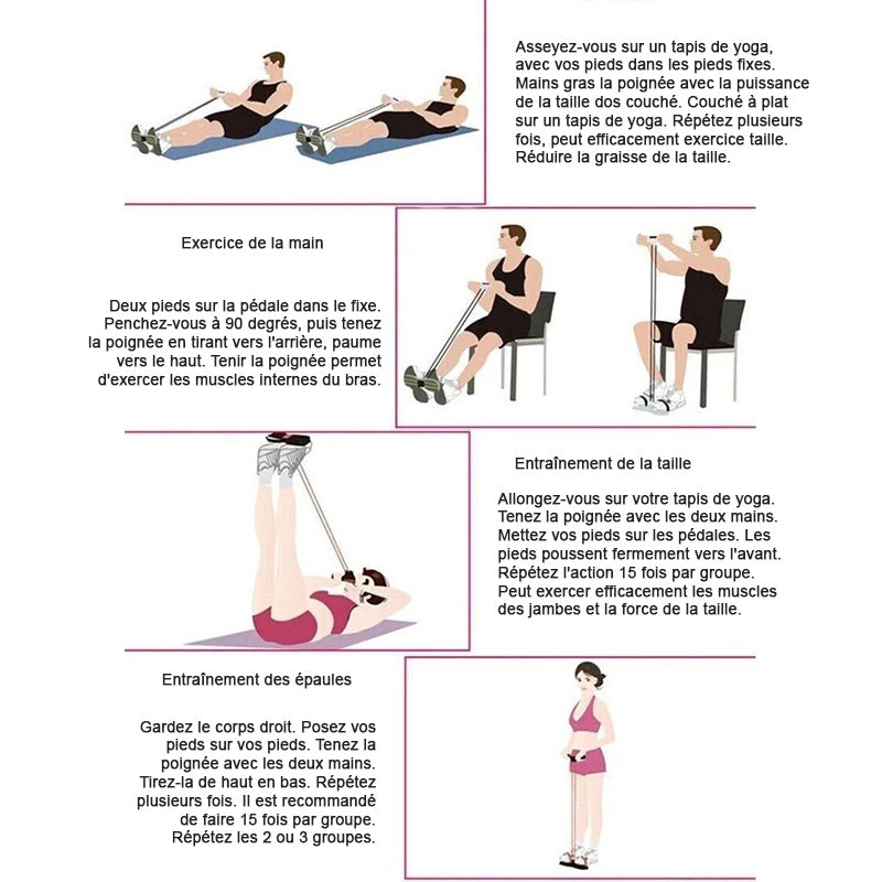 VENDITA CALDA ESTIVA - 49% OFF 32 Fasce di resistenza per il fitness - 4 tubi - pedale - carrucola - caviglia