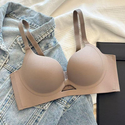Women's Solid Color Seamless & Wire-Free Push-up Bra with Shaping Support