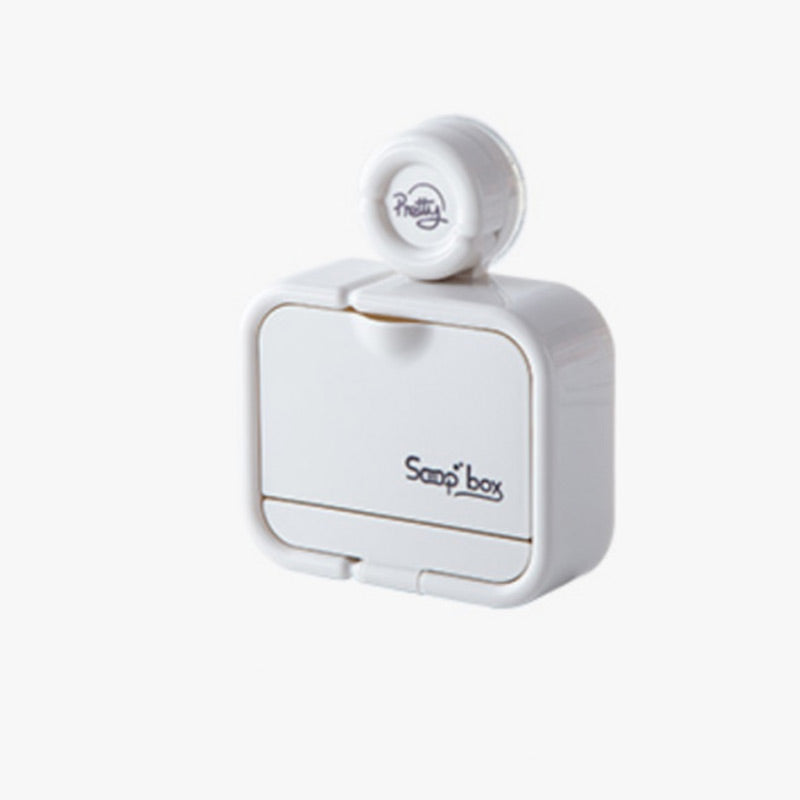 🧼✨ Portasapone da parete con ventosa e coperchio ribaltabile – Dì Addio al sapone bagnato e alla sporcizia! 🚫 Montaggio senza fori, vassoio raccogliacqua, facile da pulire, per bagno 🛁 ✨