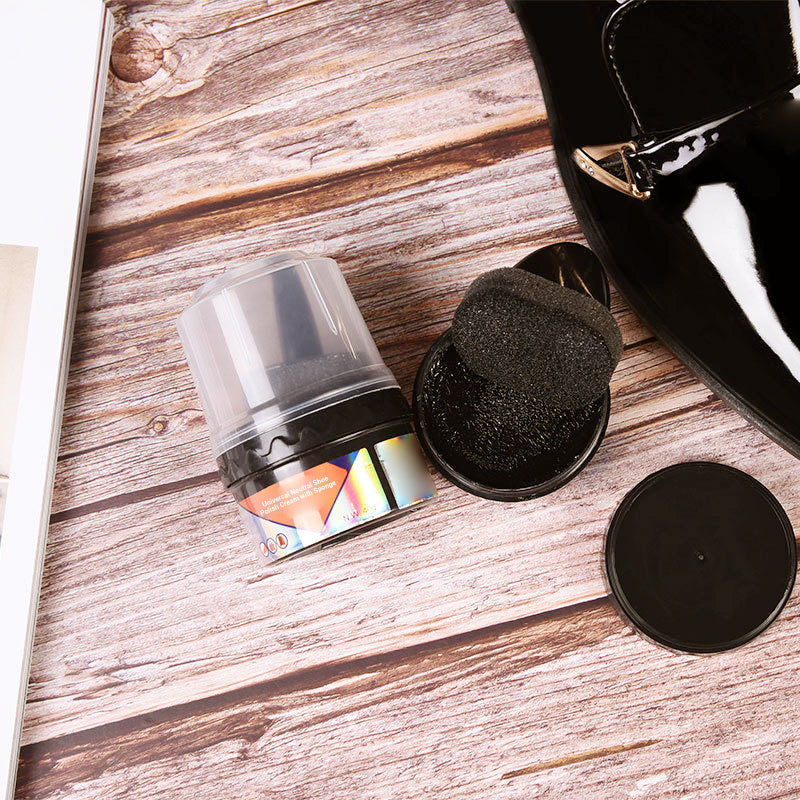 Crema lucidante universale neutra per scarpe con spugna