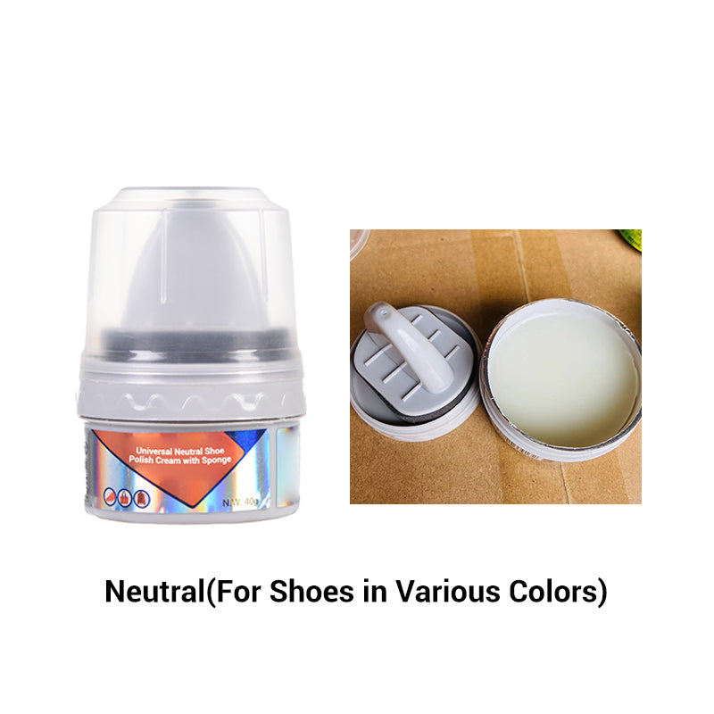 Crema lucidante universale neutra per scarpe con spugna