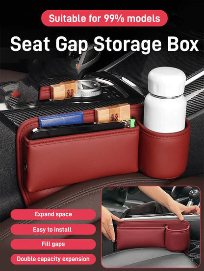 Organizer per Spazio Sedile Auto in Pelle - Contenitore Portaoggetti Universale